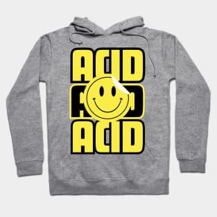 ACID HOUSE  - Font With Smiley Sticker Peel (black/yellow) Hoodie